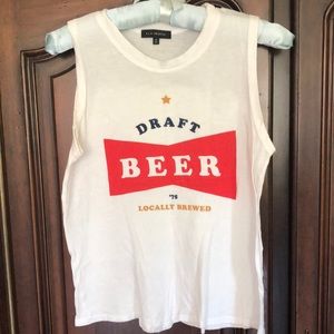 Graphic beer sleeveless T-shirt size medium